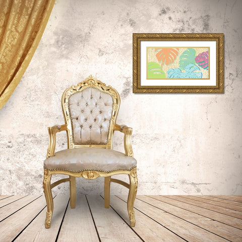 Leaves DÃ©cor Gold Ornate Wood Framed Art Print with Double Matting by Grant, Eve C.