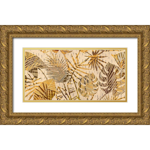 Golden Palms Gold Ornate Wood Framed Art Print with Double Matting by Grant, Eve C.