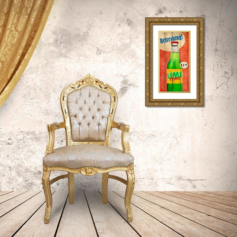 Refreshing Gold Ornate Wood Framed Art Print with Double Matting by Teller, Skip