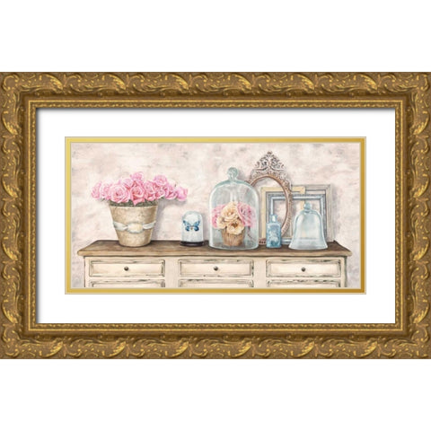 Composition en blanc Gold Ornate Wood Framed Art Print with Double Matting by Dellal, Remy