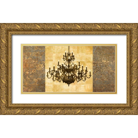 Chandelier Classique Gold Ornate Wood Framed Art Print with Double Matting by Dellal, Remy