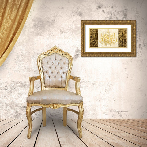 Chandelier Royale Gold Ornate Wood Framed Art Print with Double Matting by Dellal, Remy