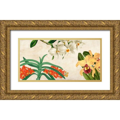 Panneau Botanique III Gold Ornate Wood Framed Art Print with Double Matting by Dellal, Remy