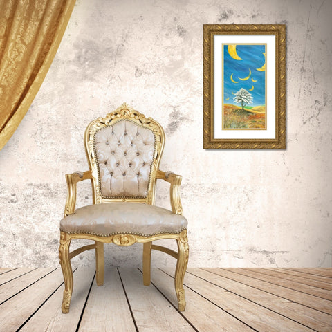 Lune cadenti Gold Ornate Wood Framed Art Print with Double Matting by Larotonda, Donato