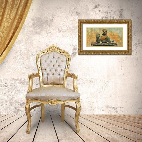 Buddha the Enlightened Gold Ornate Wood Framed Art Print with Double Matting by Moschetta, Dario