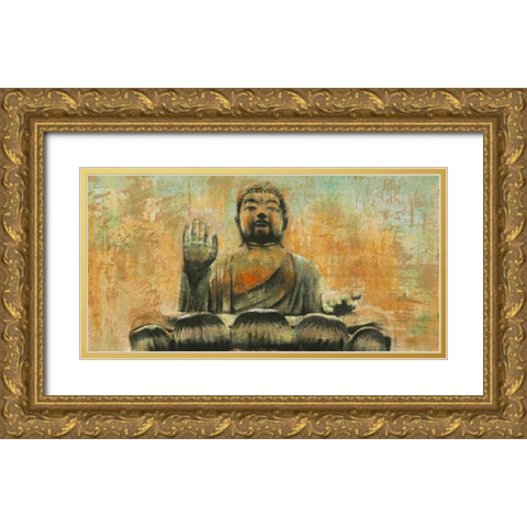 Buddha the Enlightened Gold Ornate Wood Framed Art Print with Double Matting by Moschetta, Dario