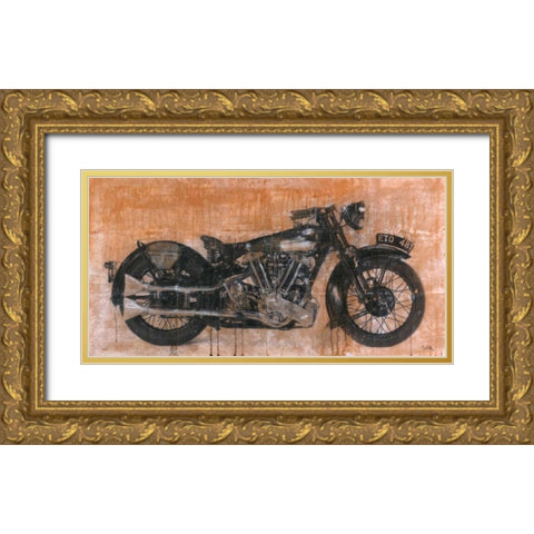 Brough Superior Gold Ornate Wood Framed Art Print with Double Matting by Moschetta, Dario