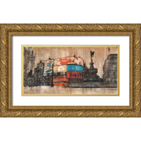 Piccadilly Circus 1 Gold Ornate Wood Framed Art Print with Double Matting by Moschetta, Dario
