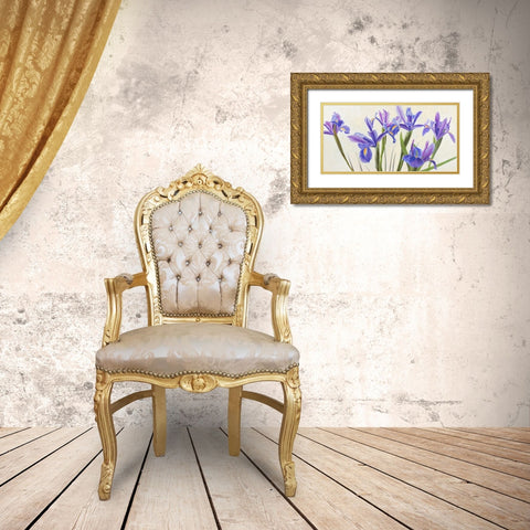 Iris Gold Ornate Wood Framed Art Print with Double Matting by Dolci, Elena