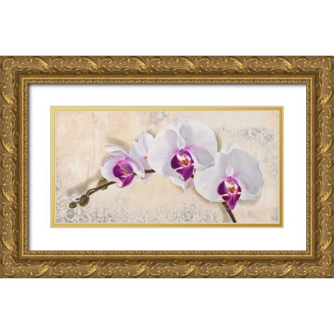 Royal Orchid Gold Ornate Wood Framed Art Print with Double Matting by Dolci, Elena