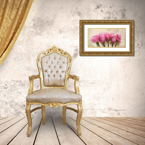 Royal Roses Gold Ornate Wood Framed Art Print with Double Matting by Dolci, Elena