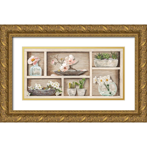Fleurs et Memoires I Gold Ornate Wood Framed Art Print with Double Matting by Dolci, Elena