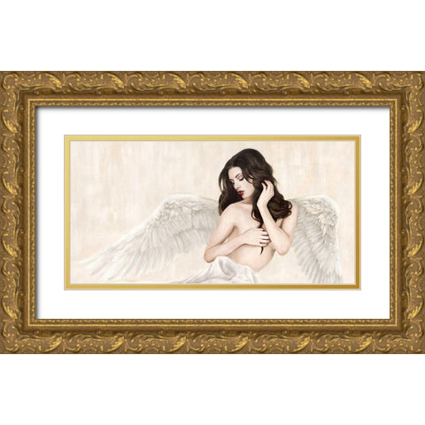 Inspiring Angel - detail Gold Ornate Wood Framed Art Print with Double Matting by Duval, Sonya