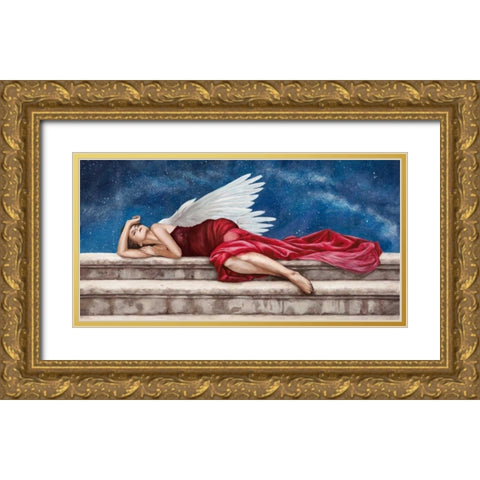 Under a Starry Night Gold Ornate Wood Framed Art Print with Double Matting by Duval, Sonya