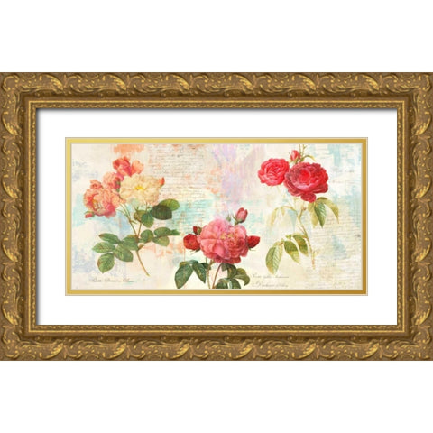 Redoutes Roses 2.0 Gold Ornate Wood Framed Art Print with Double Matting by Chestier, Eric
