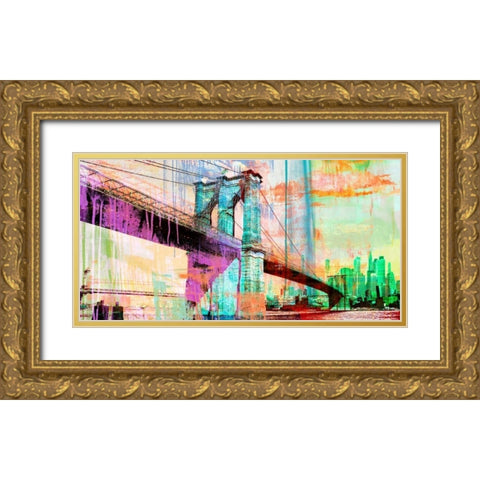 The Bridge 2.0 Gold Ornate Wood Framed Art Print with Double Matting by Chestier, Eric