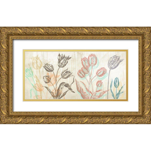 Botaniques Cochin 1 (coleurs) Gold Ornate Wood Framed Art Print with Double Matting by Eric, Chestier