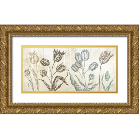 Botaniques Cochin 1 (suede) Gold Ornate Wood Framed Art Print with Double Matting by Eric, Chestier