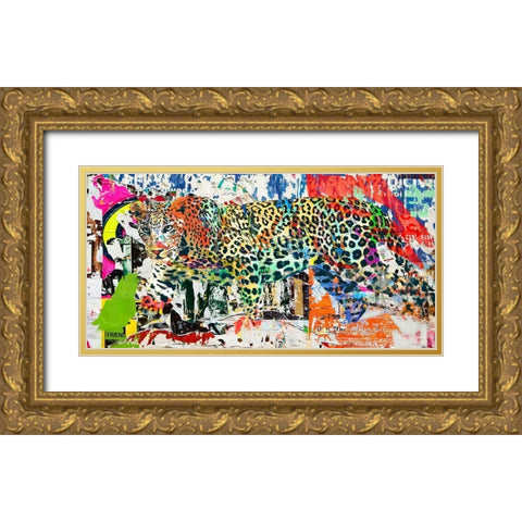 Camouflage #1 Gold Ornate Wood Framed Art Print with Double Matting by Eric, Chestier