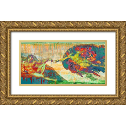 Creation of Adam 2.0 Gold Ornate Wood Framed Art Print with Double Matting by Chestier, Eric