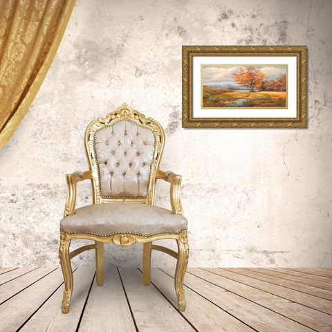 Sorgente nella radura Gold Ornate Wood Framed Art Print with Double Matting by Cerana, Francesco