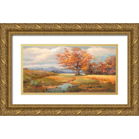 Sorgente nella radura Gold Ornate Wood Framed Art Print with Double Matting by Cerana, Francesco