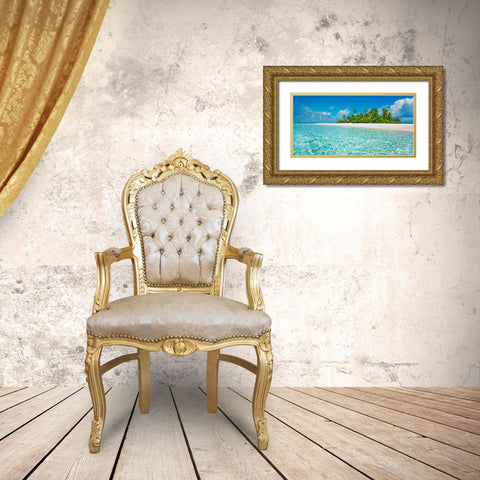 Palm island, Maldives Gold Ornate Wood Framed Art Print with Double Matting by Krahmer, Frank