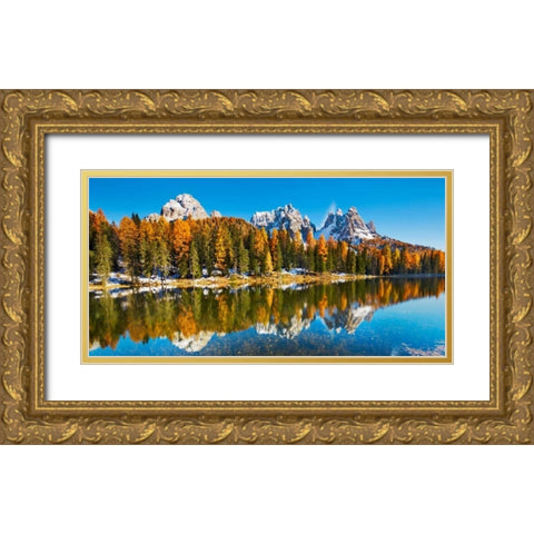 Lago Antorno and Misurina, Dolomites, Italy Gold Ornate Wood Framed Art Print with Double Matting by Krahmer, Frank