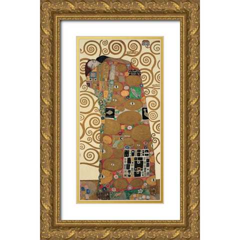 The Tree of Life III Gold Ornate Wood Framed Art Print with Double Matting by Klimt, Gustav