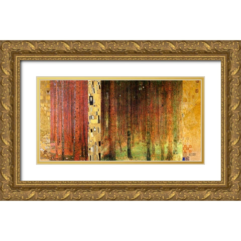 Forest I Gold Ornate Wood Framed Art Print with Double Matting by Klimt, Gustav