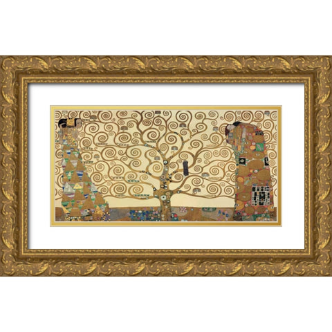 The Tree of Life Gold Ornate Wood Framed Art Print with Double Matting by Klimt, Gustav