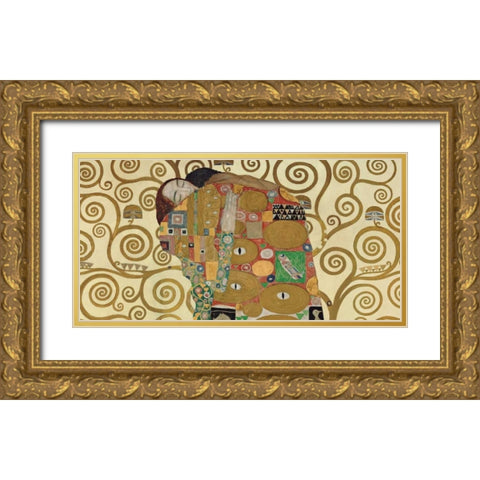 The Embrace Gold Ornate Wood Framed Art Print with Double Matting by Klimt, Gustav