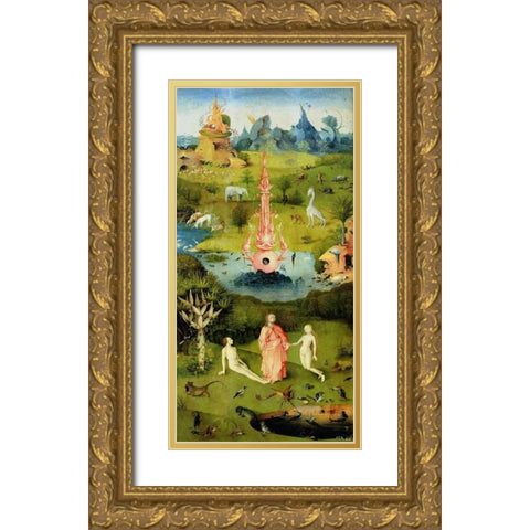 The Garden of Earthly Delights I Gold Ornate Wood Framed Art Print with Double Matting by Bosch, Hieronymus