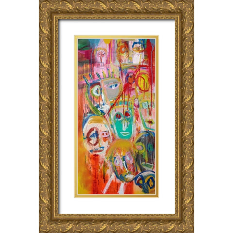 Facebook People II Gold Ornate Wood Framed Art Print with Double Matting by Corrado, Italo