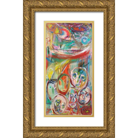 Facebook People I Gold Ornate Wood Framed Art Print with Double Matting by Corrado, Italo