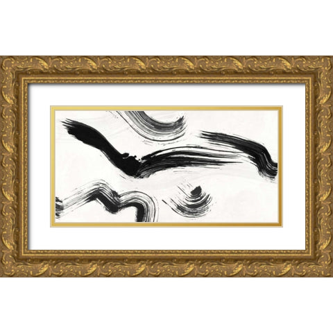 Flight in the Wind Gold Ornate Wood Framed Art Print with Double Matting by Ikeda, Haru
