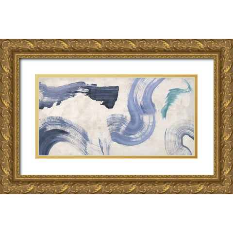 Ocean in Action Gold Ornate Wood Framed Art Print with Double Matting by Ikeda, Haru