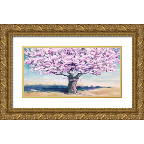 Peach Tree Gold Ornate Wood Framed Art Print with Double Matting by Eelder, Jan