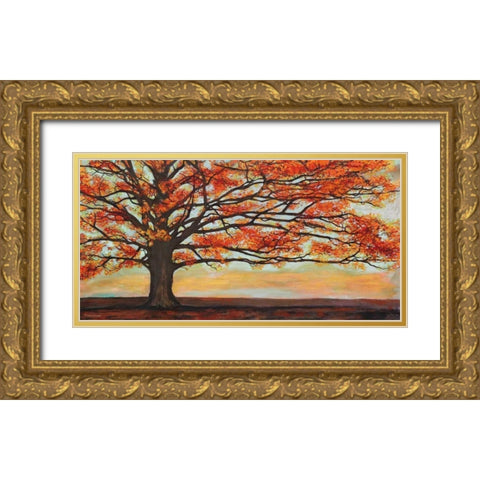 Red Oak Gold Ornate Wood Framed Art Print with Double Matting by Eelder, Jan