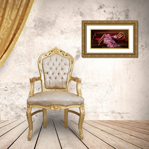 Jasmine Gold Ornate Wood Framed Art Print with Double Matting by Silver, John