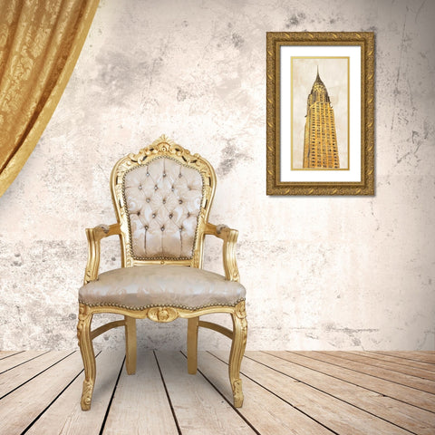 Gilded Skyscraper I Gold Ornate Wood Framed Art Print with Double Matting by Joannoo