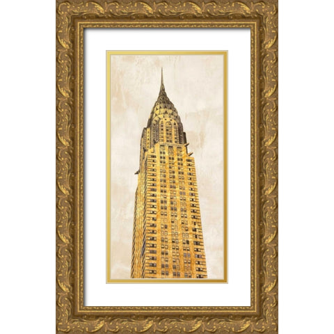 Gilded Skyscraper I Gold Ornate Wood Framed Art Print with Double Matting by Joannoo
