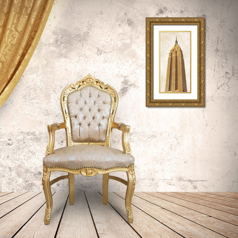 Gilded Skyscraper II Gold Ornate Wood Framed Art Print with Double Matting by Joannoo