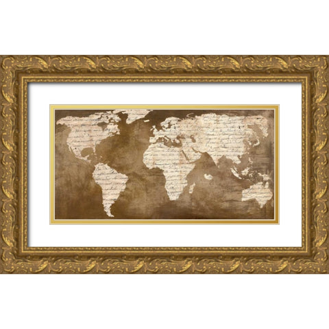 Words for the World Gold Ornate Wood Framed Art Print with Double Matting by Falcone, Ruggero
