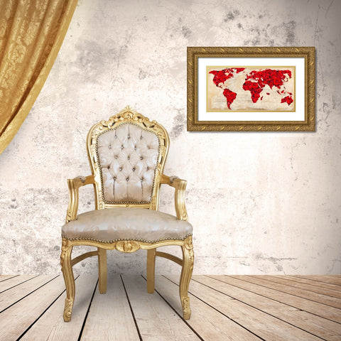 A World for Lovers Gold Ornate Wood Framed Art Print with Double Matting by Loumer, Dianne