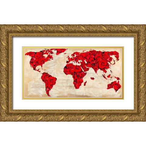 A World for Lovers Gold Ornate Wood Framed Art Print with Double Matting by Loumer, Dianne