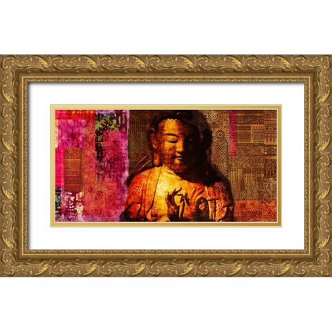 Gold Dream Gold Ornate Wood Framed Art Print with Double Matting by Joannoo