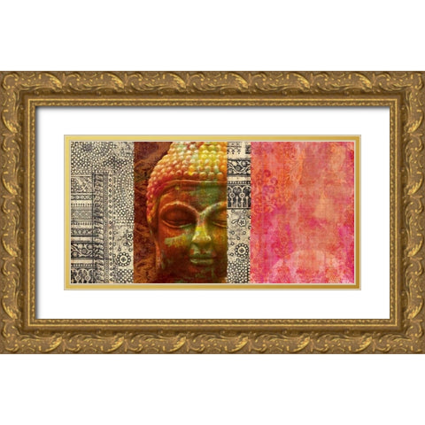 Siddharta Gold Ornate Wood Framed Art Print with Double Matting by Joannoo