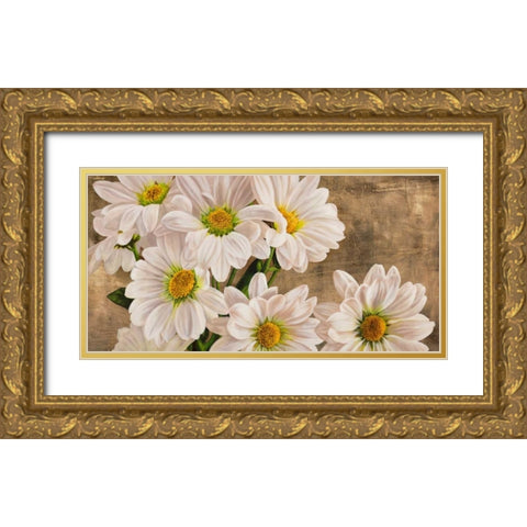 Daisies in the Moonlight Gold Ornate Wood Framed Art Print with Double Matting by Thomlinson, Jenny