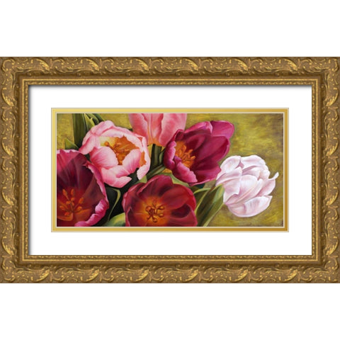 My Tulips Gold Ornate Wood Framed Art Print with Double Matting by Thomlinson, Jenny
